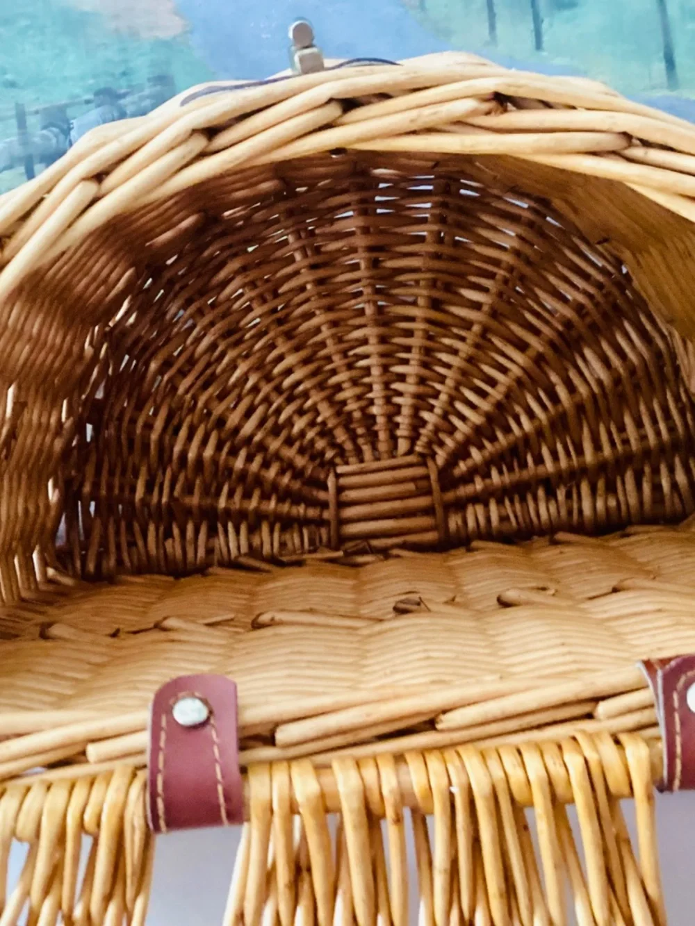 Wicker Mushroom Foraging Basket Crossbody Bag W/lid Shoulder Strap Storage Decor